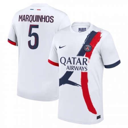 Virallinen pelipaita Paris Saint-Germain Marquinhos 5 Vieras 2024-25 Lyhythihainen - Miesten